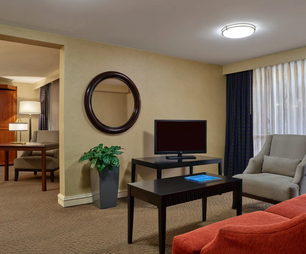 Hospitality suite living area at the courtland grand
